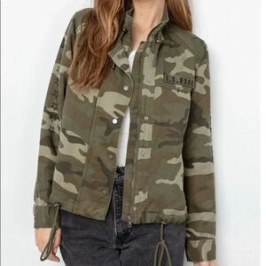 RAILS Tennessee Jungle Camo Zip Up Military Bomber Jacket Size M Medium